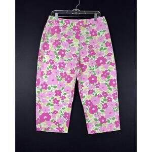 Liz Claiborne Liz Sport Bright Floral Capri Pants Plus Size 14
